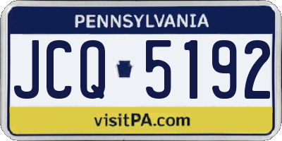 PA license plate JCQ5192