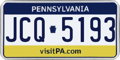 PA license plate JCQ5193
