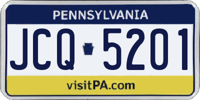 PA license plate JCQ5201