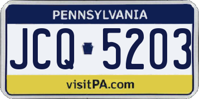 PA license plate JCQ5203