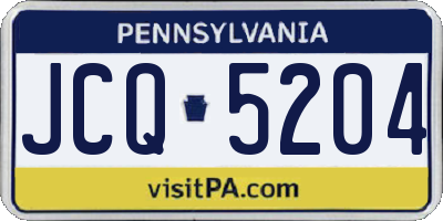 PA license plate JCQ5204