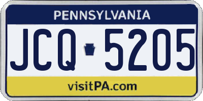 PA license plate JCQ5205