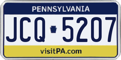PA license plate JCQ5207