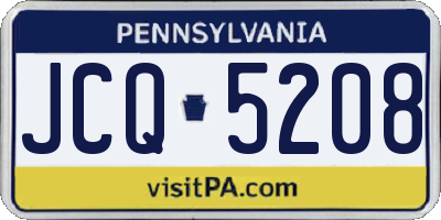 PA license plate JCQ5208
