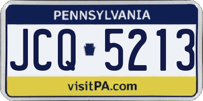 PA license plate JCQ5213