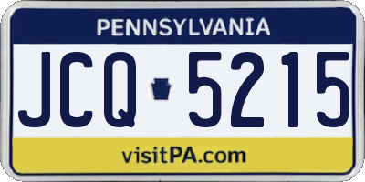 PA license plate JCQ5215