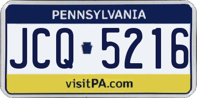 PA license plate JCQ5216