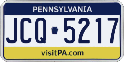 PA license plate JCQ5217