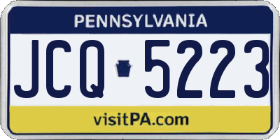 PA license plate JCQ5223