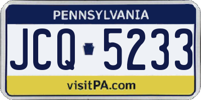 PA license plate JCQ5233