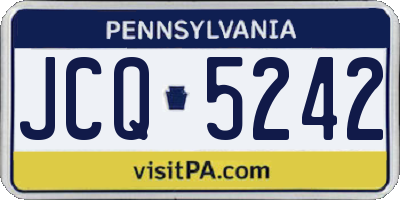 PA license plate JCQ5242