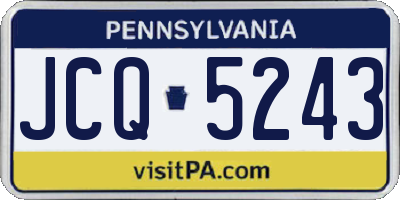 PA license plate JCQ5243