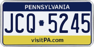 PA license plate JCQ5245