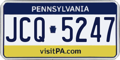 PA license plate JCQ5247