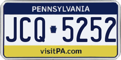 PA license plate JCQ5252