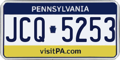 PA license plate JCQ5253