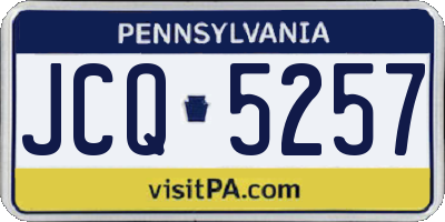 PA license plate JCQ5257
