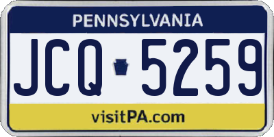 PA license plate JCQ5259