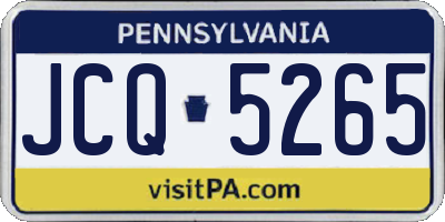 PA license plate JCQ5265