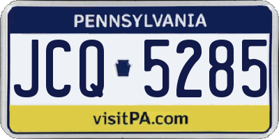 PA license plate JCQ5285