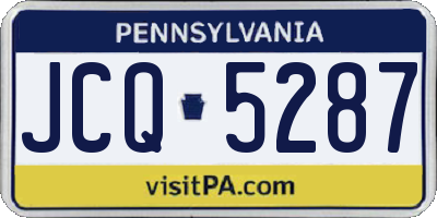 PA license plate JCQ5287