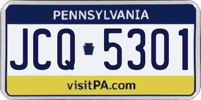 PA license plate JCQ5301