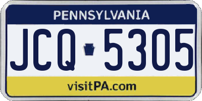 PA license plate JCQ5305