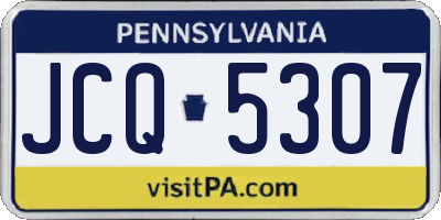 PA license plate JCQ5307