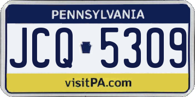 PA license plate JCQ5309