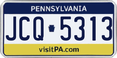 PA license plate JCQ5313