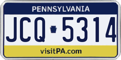 PA license plate JCQ5314