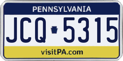 PA license plate JCQ5315
