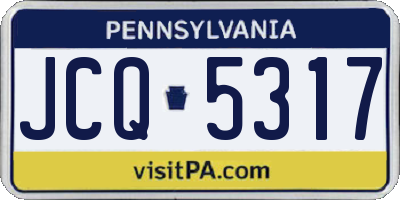 PA license plate JCQ5317