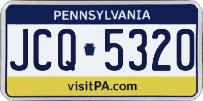 PA license plate JCQ5320