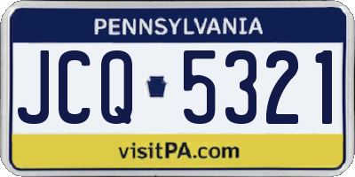 PA license plate JCQ5321