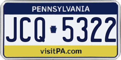PA license plate JCQ5322