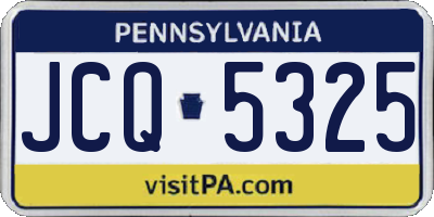 PA license plate JCQ5325