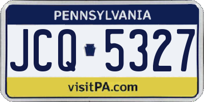 PA license plate JCQ5327