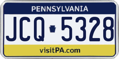 PA license plate JCQ5328