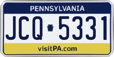 PA license plate JCQ5331
