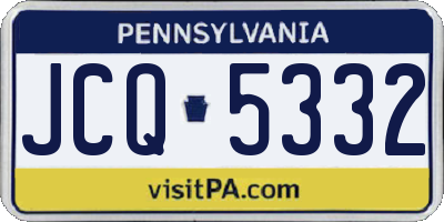 PA license plate JCQ5332