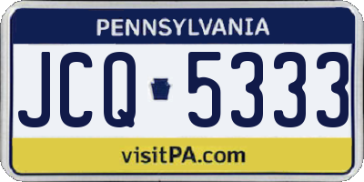 PA license plate JCQ5333