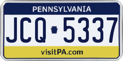 PA license plate JCQ5337