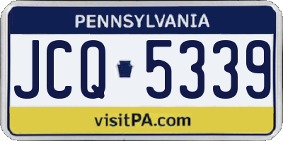 PA license plate JCQ5339