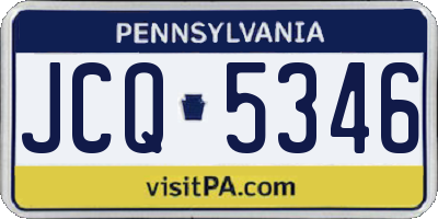 PA license plate JCQ5346