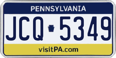 PA license plate JCQ5349