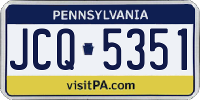 PA license plate JCQ5351