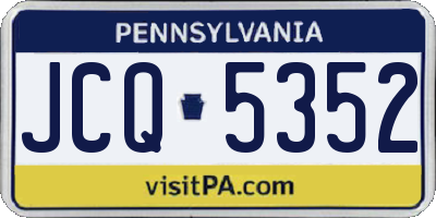 PA license plate JCQ5352