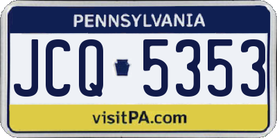 PA license plate JCQ5353