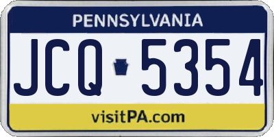 PA license plate JCQ5354